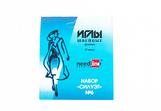 Набор швейных ручных игл №6 "Силуэт" никелированных (ассорти 20шт)